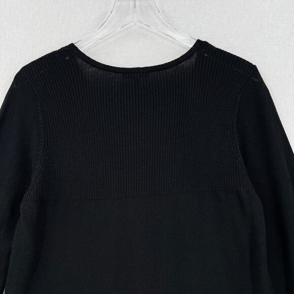 EILEEN FISHER Merino Jersey V-neck Layering Dress Womens Medium Black NWT Flawed - Picture 4 of 14